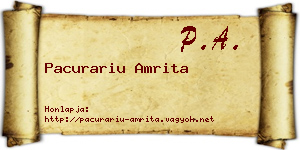 Pacurariu Amrita névjegykártya